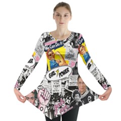 Feminism Collage  Long Sleeve Tunic  by Valentinaart