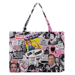 Feminism Collage  Zipper Medium Tote Bag by Valentinaart