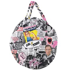 Feminism Collage  Giant Round Zipper Tote by Valentinaart