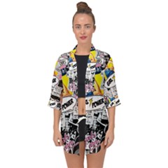 Feminism Collage  Open Front Chiffon Kimono by Valentinaart