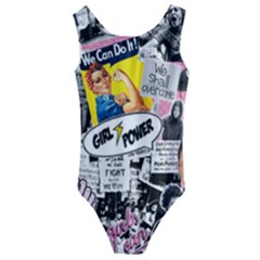 Feminism Collage  Kids  Cut-out Back One Piece Swimsuit by Valentinaart