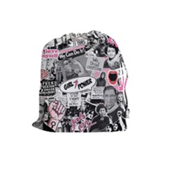 Feminism Collage  Drawstring Pouch (large) by Valentinaart