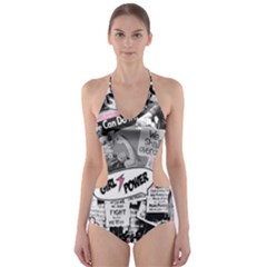 Feminism Collage  Cut-out One Piece Swimsuit by Valentinaart