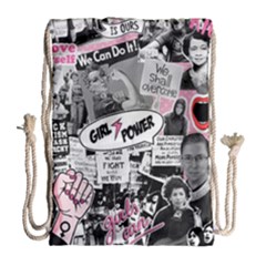 Feminism Collage  Drawstring Bag (large) by Valentinaart