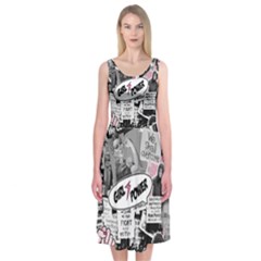 Feminism Collage  Midi Sleeveless Dress by Valentinaart