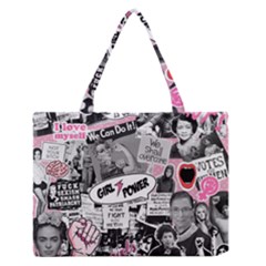 Feminism Collage  Zipper Medium Tote Bag by Valentinaart