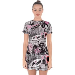 Feminism Collage  Drop Hem Mini Chiffon Dress by Valentinaart