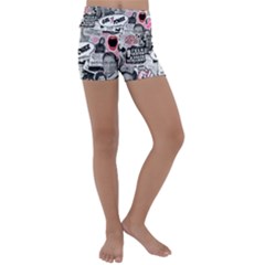 Feminism Collage  Kids  Lightweight Velour Yoga Shorts by Valentinaart