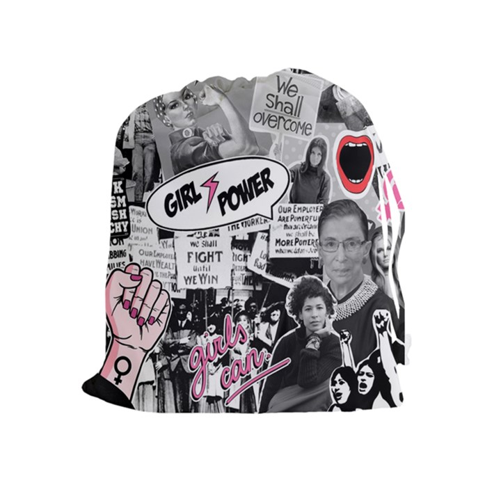 Feminism collage  Drawstring Pouch (XL)