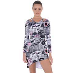 Feminism Collage  Asymmetric Cut-out Shift Dress by Valentinaart