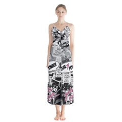 Feminism Collage  Button Up Chiffon Maxi Dress by Valentinaart