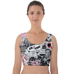 Feminism Collage  Velvet Crop Top by Valentinaart