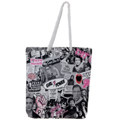 Feminism Collage  Full Print Rope Handle Tote (large) by Valentinaart