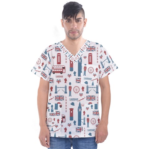 London Love Men s V-neck Scrub Top by lucia