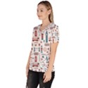 London Love Women s V-Neck Scrub Top View2