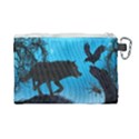 Awesome Black Wolf With Crow And Spider Canvas Cosmetic Bag (Large) View2