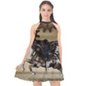 Awesome Steampunk Unicorn With Wings Halter Neckline Chiffon Dress  View1