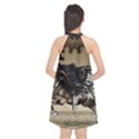 Awesome Steampunk Unicorn With Wings Halter Neckline Chiffon Dress  View2