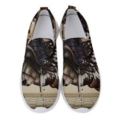 Awesome Steampunk Unicorn With Wings Women s Slip On Sneakers by FantasyWorld7