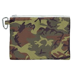 Camo Green Brown Canvas Cosmetic Bag (xl) by retrotoomoderndesigns