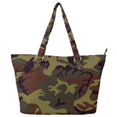 Camo Green Brown Full Print Shoulder Bag by retrotoomoderndesigns