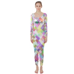 Mosaic Colorful Pattern Geometric Long Sleeve Catsuit by Mariart