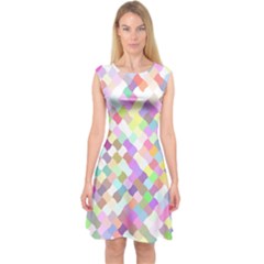 Mosaic Colorful Pattern Geometric Capsleeve Midi Dress by Mariart