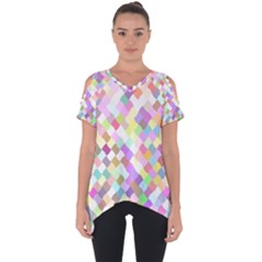 Mosaic Colorful Pattern Geometric Cut Out Side Drop Tee by Mariart