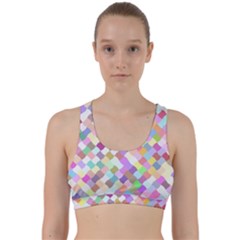 Mosaic Colorful Pattern Geometric Back Weave Sports Bra by Mariart