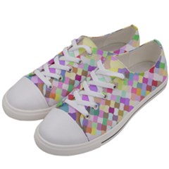 Mosaic Colorful Pattern Geometric Women s Low Top Canvas Sneakers by Mariart