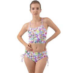 Mosaic Colorful Pattern Geometric Mini Tank Bikini Set by Mariart