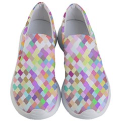 Mosaic Colorful Pattern Geometric Women s Lightweight Slip Ons