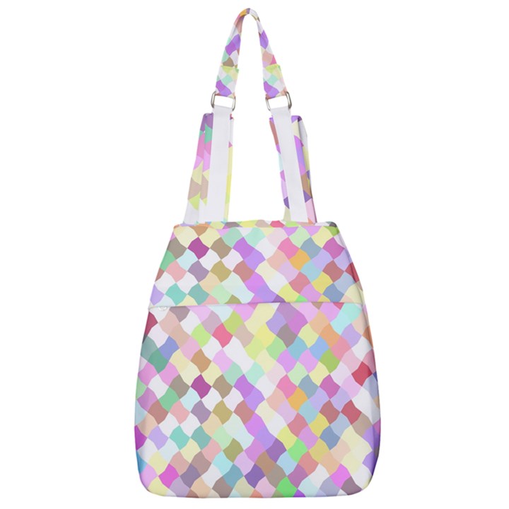 Mosaic Colorful Pattern Geometric Center Zip Backpack