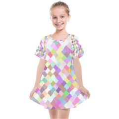 Mosaic Colorful Pattern Geometric Kids  Smock Dress by Mariart