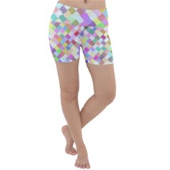 Mosaic Colorful Pattern Geometric Lightweight Velour Yoga Shorts