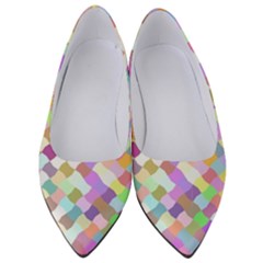 Mosaic Colorful Pattern Geometric Women s Low Heels