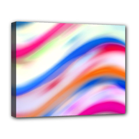 Vivid Colorful Wavy Abstract Print Deluxe Canvas 20  X 16  (stretched) by dflcprintsclothing