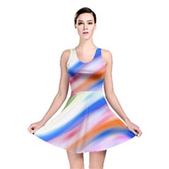 Vivid Colorful Wavy Abstract Print Reversible Skater Dress by dflcprintsclothing