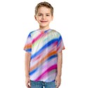 Vivid Colorful Wavy Abstract Print Kids  Sport Mesh Tee View1