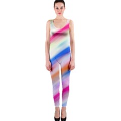 Vivid Colorful Wavy Abstract Print One Piece Catsuit by dflcprintsclothing