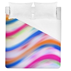 Vivid Colorful Wavy Abstract Print Duvet Cover (queen Size) by dflcprintsclothing