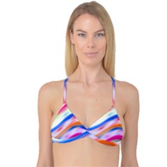 Vivid Colorful Wavy Abstract Print Reversible Tri Bikini Top by dflcprintsclothing