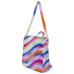 Vivid Colorful Wavy Abstract Print Crossbody Backpack by dflcprintsclothing