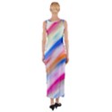 Vivid Colorful Wavy Abstract Print Fitted Maxi Dress View2