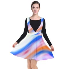 Vivid Colorful Wavy Abstract Print Plunge Pinafore Dress by dflcprintsclothing