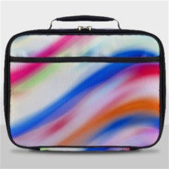 Vivid Colorful Wavy Abstract Print Full Print Lunch Bag by dflcprintsclothing