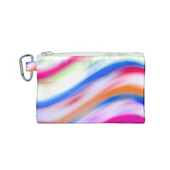 Vivid Colorful Wavy Abstract Print Canvas Cosmetic Bag (small) by dflcprintsclothing