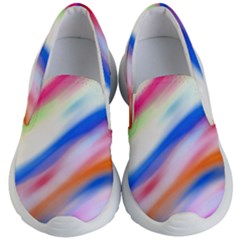 Vivid Colorful Wavy Abstract Print Kids  Lightweight Slip Ons by dflcprintsclothing