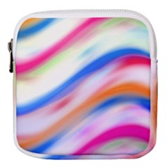 Vivid Colorful Wavy Abstract Print Mini Square Pouch by dflcprintsclothing