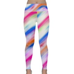 Vivid Colorful Wavy Abstract Print Lightweight Velour Classic Yoga Leggings by dflcprintsclothing